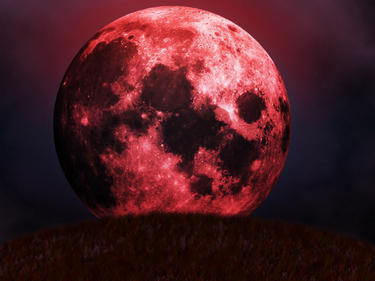 Photo illustration of a blood moon.