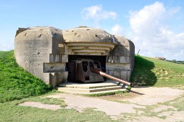 gun emplacement at Normandy beach