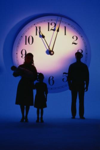 Divided family with clock - From Father Knows Best to No Father Is Best