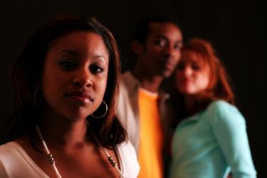 Black girl with same age couple behind her - Just for Youth ... The World