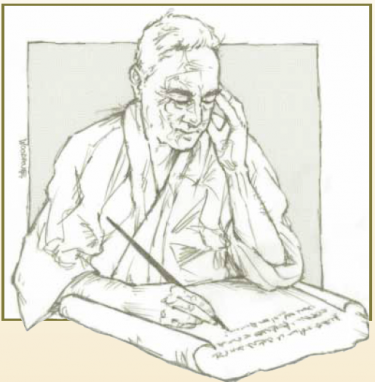 Drawing of man writing on paper - Profiles of Faith: John - The Apostle of Lo