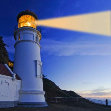 Lighthouse with light shining in dark - Right Values: Light in an Age of Confusi