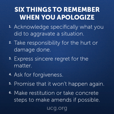 Six things to remember when you apologize.