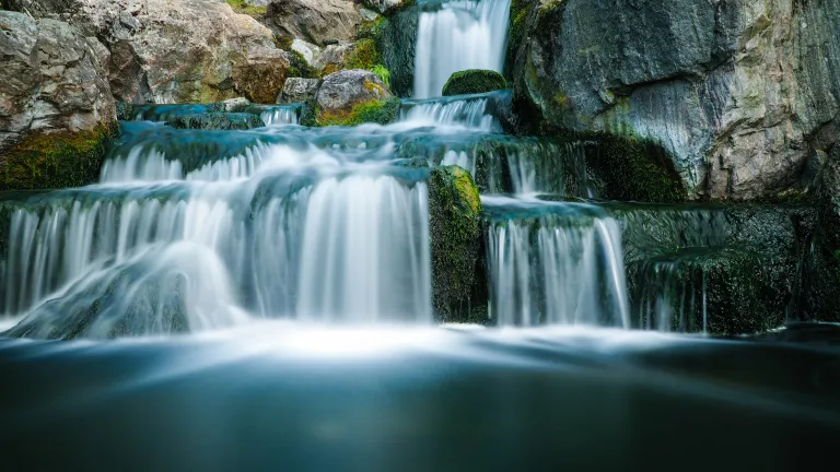 “If anyone thirsts, let him come to Me and drink. He who believes in Me, as the Scripture has said, out of his heart will flow rivers of living water.” A waterfall.