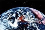 Photo of the earth from outerspace.