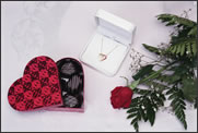 Valentine Heart candy , necklace and rose