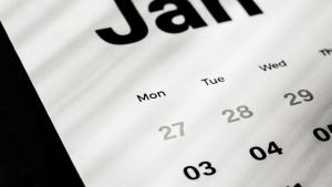 a portion of a calendar page of the month January