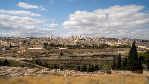 An aerial photo of Jerusalem.