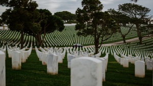 Cemetery tombstones.