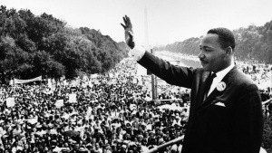 Martin Luther King Jr. addresses a crowd from the steps of the Lincoln Memorial where he delivered his famous, “I Have a Dream,” speech during the Aug. 28, 1963, march on Washington, D.C.