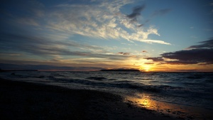 Sunset over the ocean.