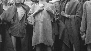 Prisoners in a concentration camp.