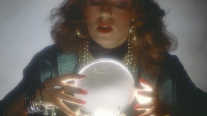Fortune Teller woman with glowing ball.