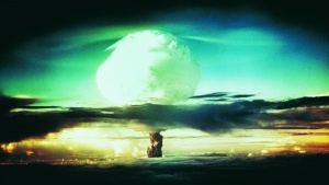 A nuclear mushroom cloud.