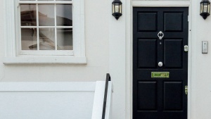 A door of a house.