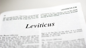 Bible opened to the book of Leviticus.