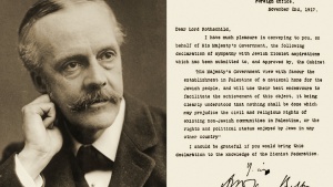 Arthur Balfour and his 1917 declaration of sympathy for a Jewish homeland.