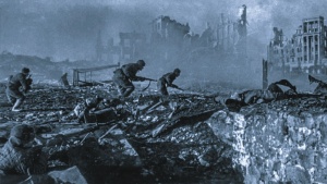 Soviet soldiers fighting in the rubble of Stalingrad, February 1943.