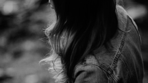 A woman praying.