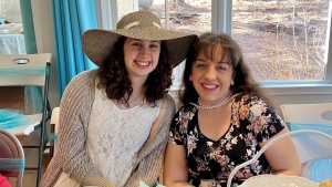 Two women in attendance at the tea party