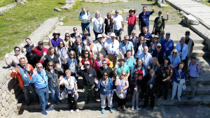 The tour group gathered for a photo in Pergamon.