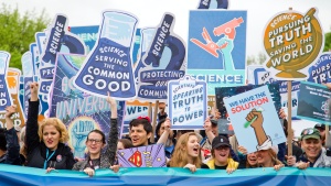 March for Science rally held on Earth Day on April 22, 2017 in Washington DC