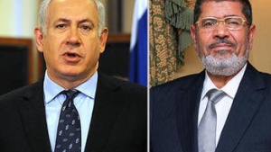 Israel&#039;s Prime Minister Benjamin Netanyahu and Egypt&#039;s President Mohammed Morsi