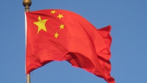 Chinese flag in Beijing, China.
