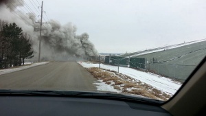 Surface fire at St. Louis West Lake landfill in 2014.