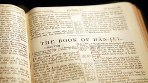 Bible opened to the book of Daniel.