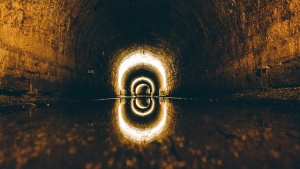 Light inside a tunnel.