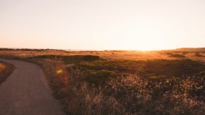 Sunset over a hill.