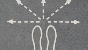 footprints with arrows