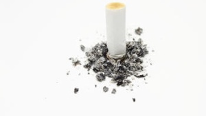 cigarette and ashes