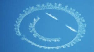 smiley face made of clouds