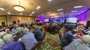 Elders take part in round table discussions on Monday morning of the GCE. 