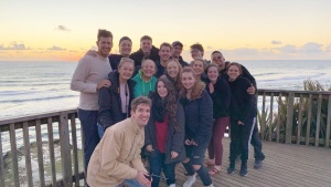 Young adults in Orewa, New Zealand.