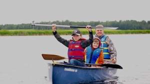 Canoeing at camp Wildrose.