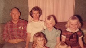 Jim and June with their four daughters in 1960.