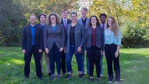 L-R: Brian Styer, Seth Hall, Ariella McNally, Matthew Rains, Audrey McGuire,    Bryce Fogelson, Fonetia Duyck, Bryston Bower, Vanessa Bean. Not pictured: Jaclyn Kale, Winston Snyder. 