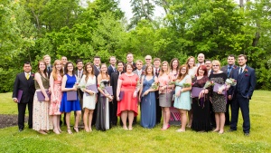 Ambassador Bible College class of 2015 pose for a photo.