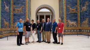 From left to right: Steve Myers, Rudy Rangel, Jesmina Allaoua, Peter Eddington, Darris McNeely, Paul Kieffer, Gary Petty and Jamie Schreiber. Pictured is the crew who took part in this project. They are seen at the Ishtar Gate Exhibit at the Pergamon Muse