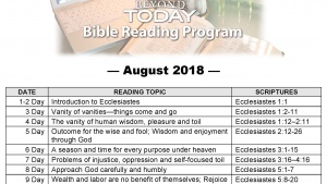 this is a graphic of the bible reading program first page for Ecclesiastes.