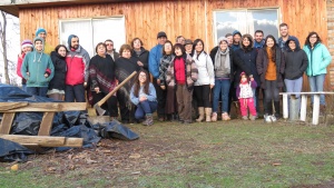 Volunteers of the United Youth Corps project and members of the Temuco congregation in Chile.