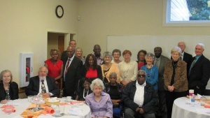 Church members at the senior dinner.