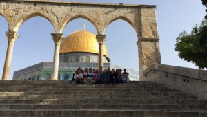 The group of participants on by the Dome of the Rock on the Temple Mount in the Old City of Jerusalem.