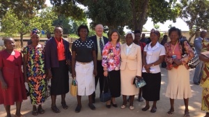 Jorge and Kathy de Campos with brethren from Angola. 