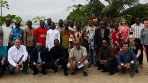 Group shot of the attendees of the leadership training conference in West Africa.
