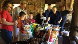 Members of the Little Rock congregation enjoying the annual church picnic.