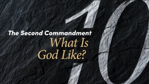 This is the title graphic of the Ten Commandments Bible study titled &quot;What Is God Like?&quot;